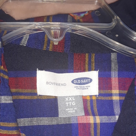 Old Navy Plaid "Boyfriend fit" Blouse - Picture 4 of 5